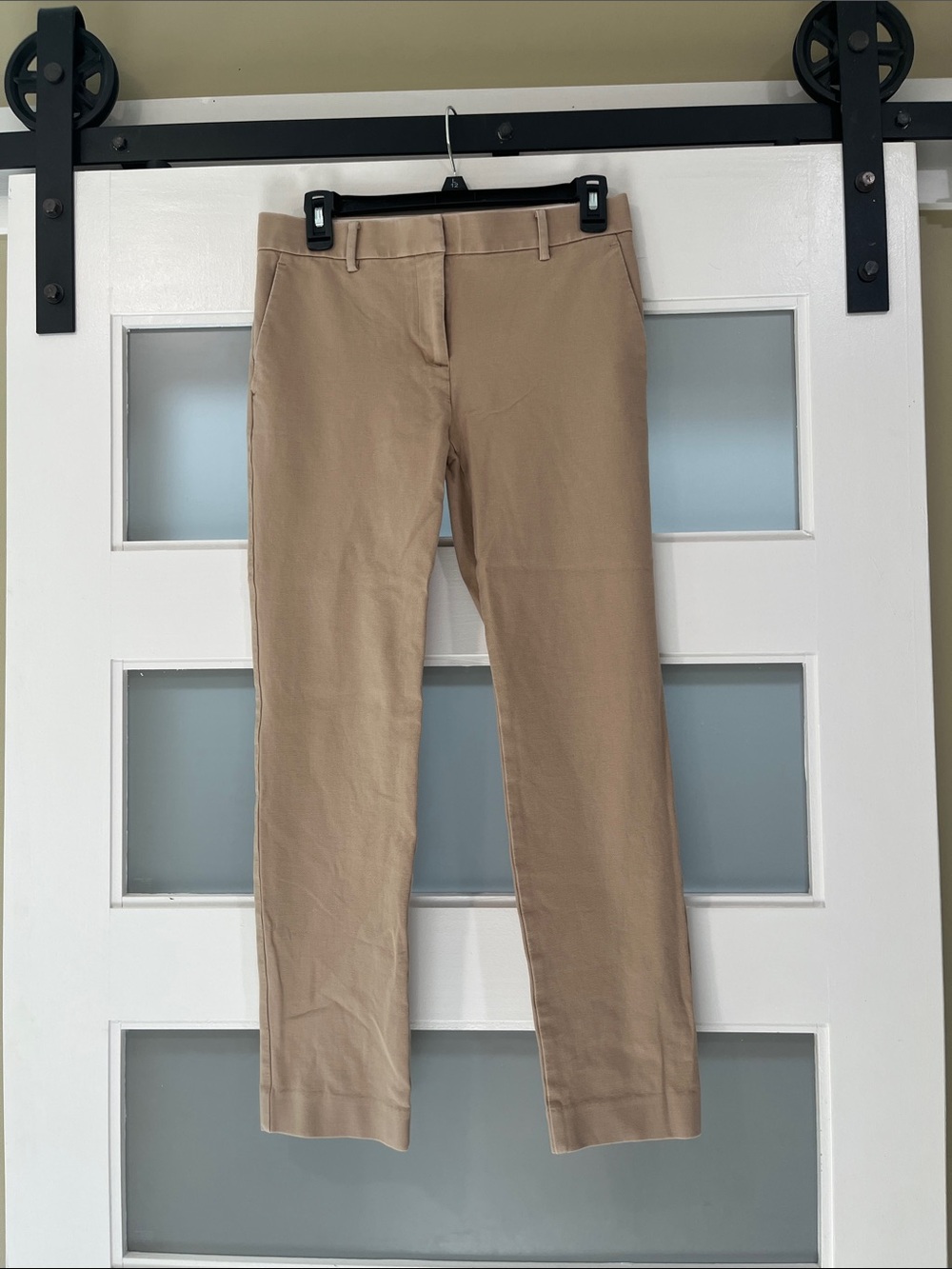Ann Taylor Cropped Straight-Leg Pants in Khaki 0T 0 tall
